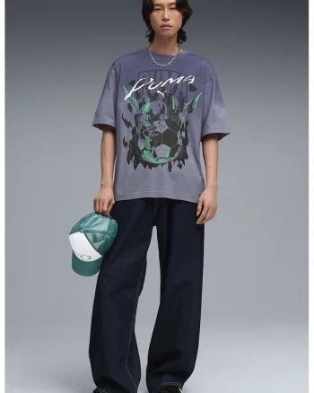 Tricou lejer cu imprimeu grafic, Gri carbune