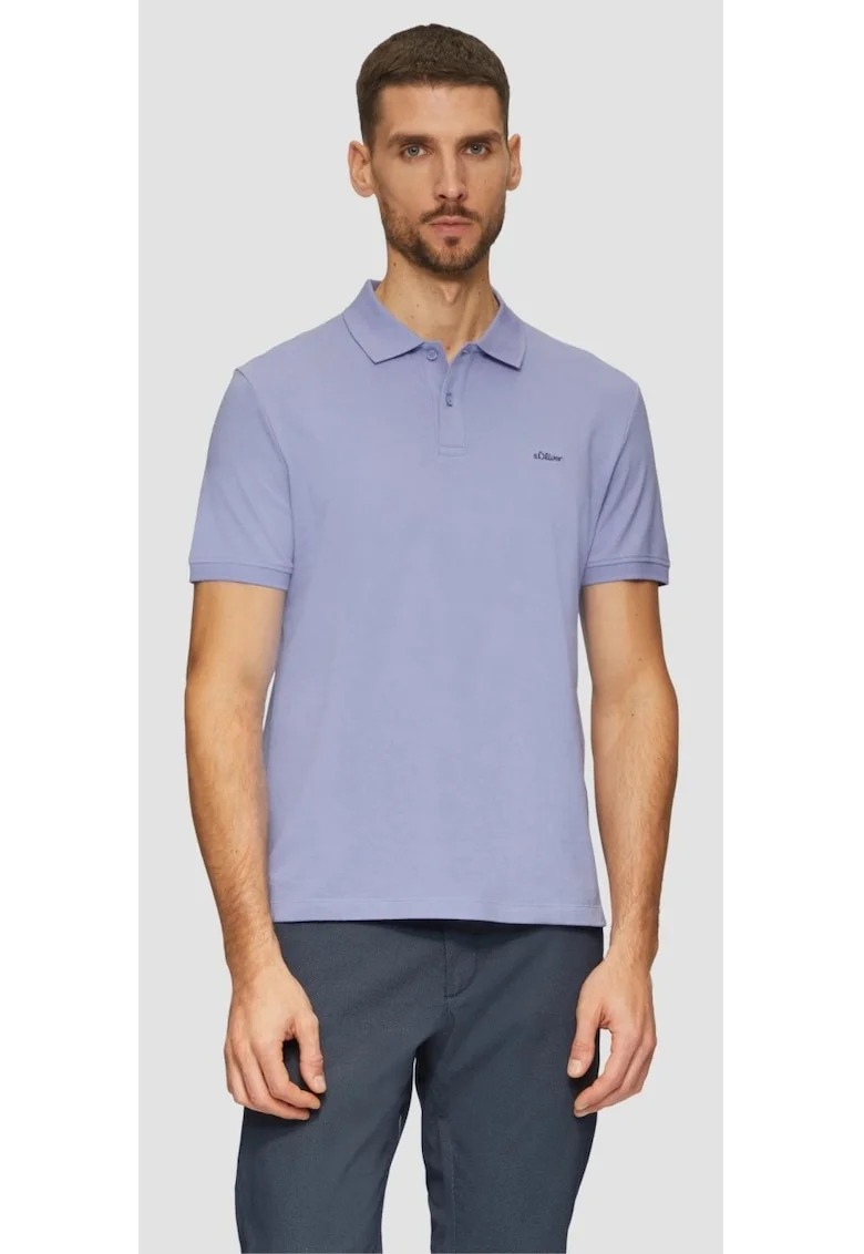 Tricou polo barbati, din bumbac cu croiala Regular Fit, logo