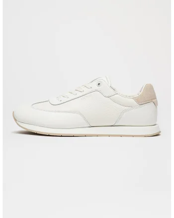 Pantofi sport din piele cu sireturi, Alb