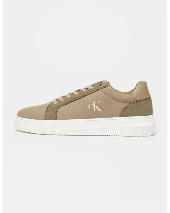 Pantofi sport cu garnituri din piele intoarsa, Kaki
