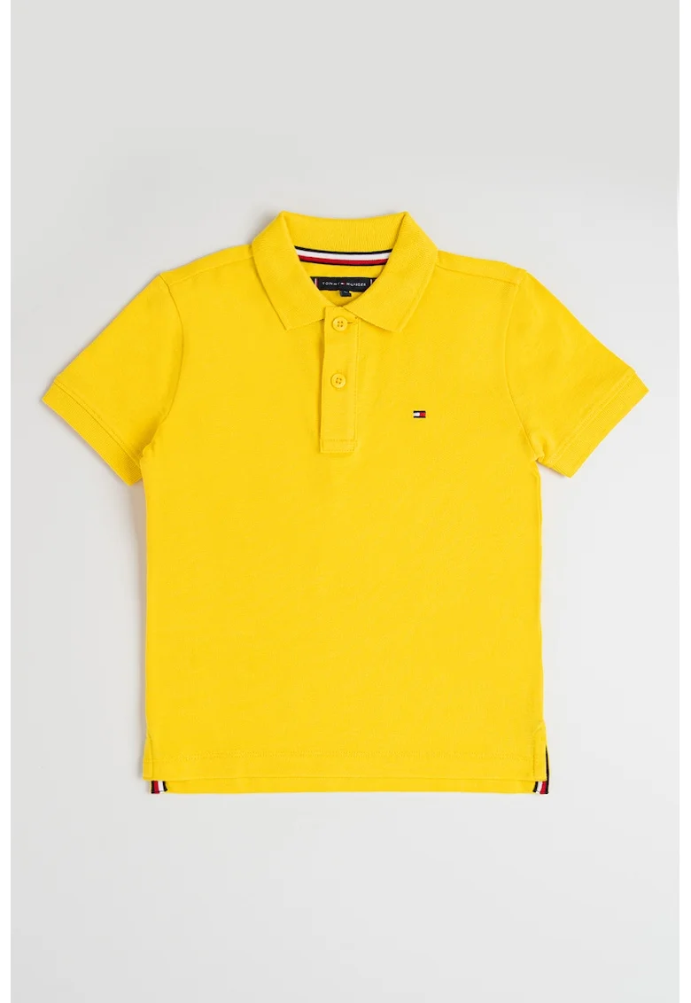 Tricou polo din bumbac pique, Galben sofran