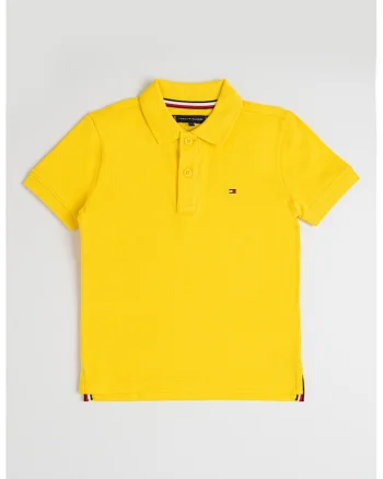 Tricou polo din bumbac pique, Galben sofran