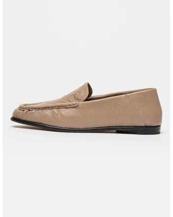 Pantofi loafer din piele, Maro taupe
