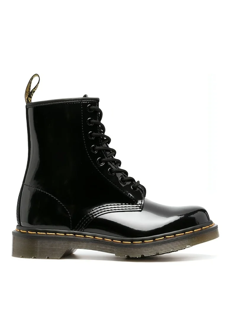 Ghete dama,  cizme militare, piele naturala, negru