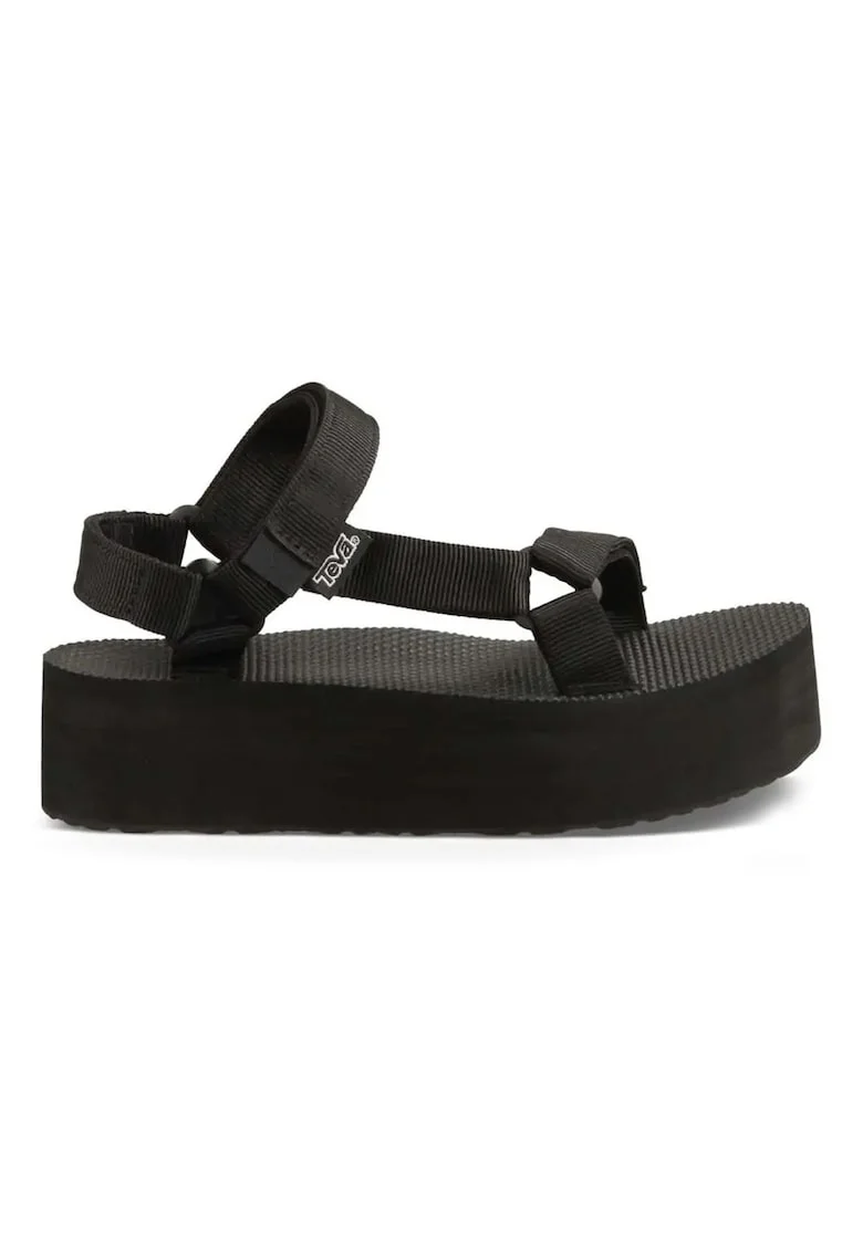 Sandale wedge din material textil cu velcro Universal