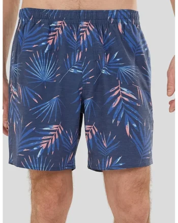 Pantaloni scurti de baie cu 3 buzunare, Portocaliu/Bleumarin