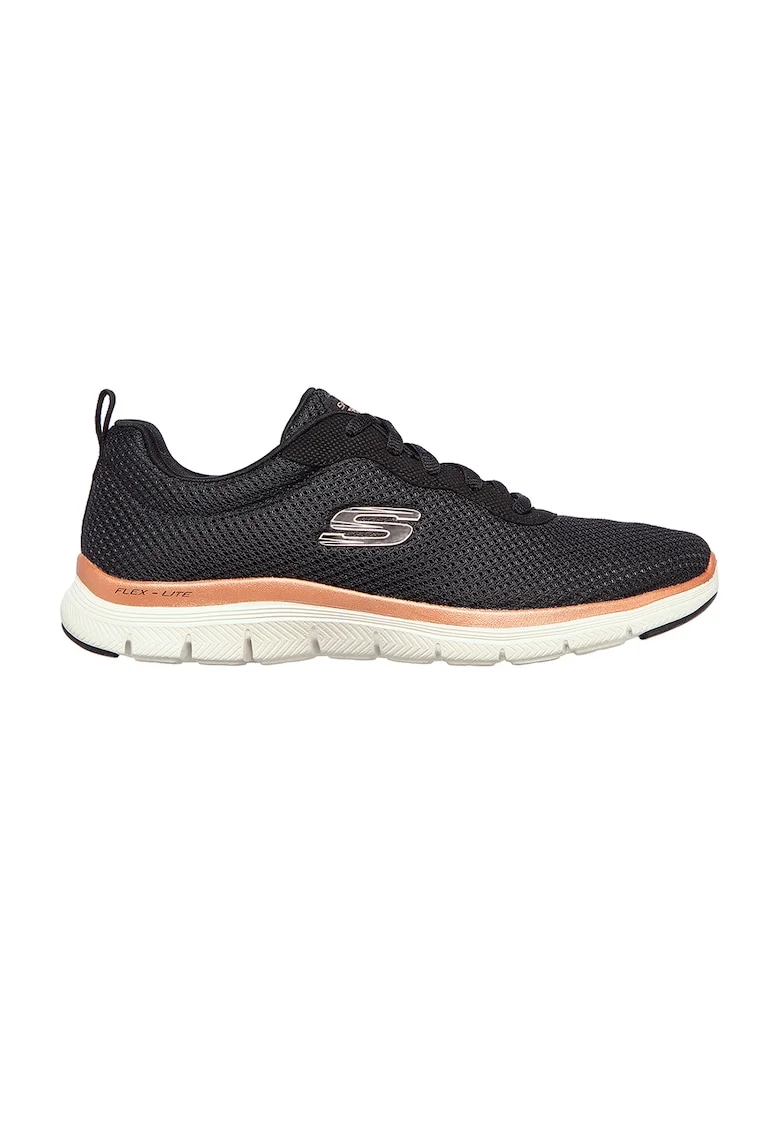 Pantofi sport de plasa Flex Appeal 4.0, Negru/Roz somon