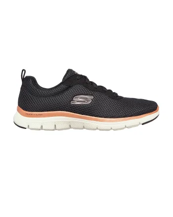Pantofi sport de plasa Flex Appeal 4.0, Negru/Roz somon