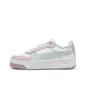 Pantofi sport Carina Street Jr. de piele si piele ecologica, Alb/Albastru pal/Roz