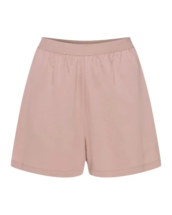 Pantaloni scurti dama  roz murdar, bumbac, croiala lejera