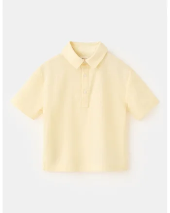 Tricou polo din amestec de in, Bej deschis