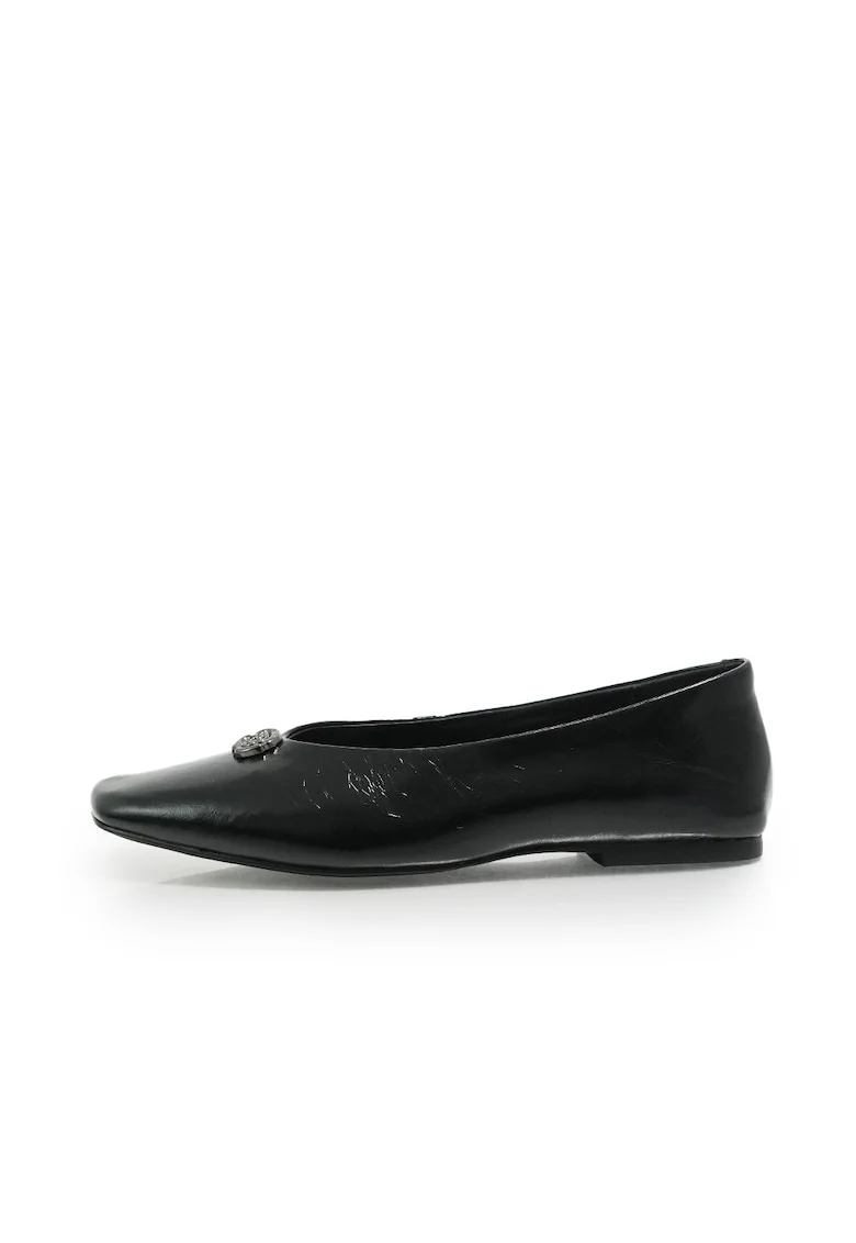 Balerini dama  2614003 din piele naturala lacuita, Negru