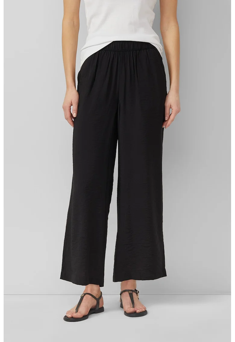 Pantaloni crop cu croiala ampla