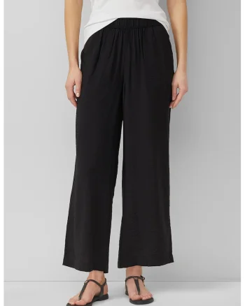 Pantaloni crop cu croiala ampla