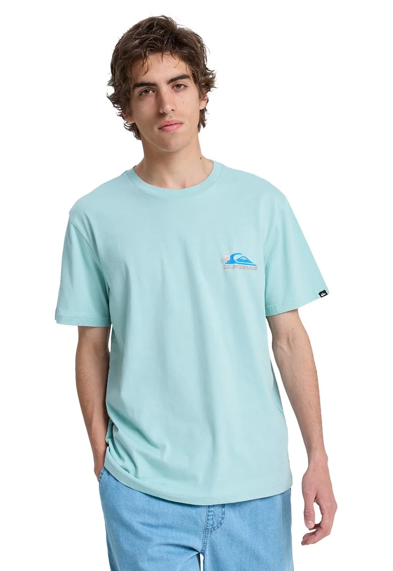 Tricou regular fit cu imprimeu tropical Barrel Paradise, Galben/Albastru aquamarin/Maro taupe