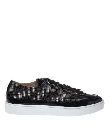 Pantofi sport unisex low-cut cu strasuri, Negru