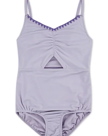 Costum de baie intreg cu bretele ajustabile, Liliac prafuit