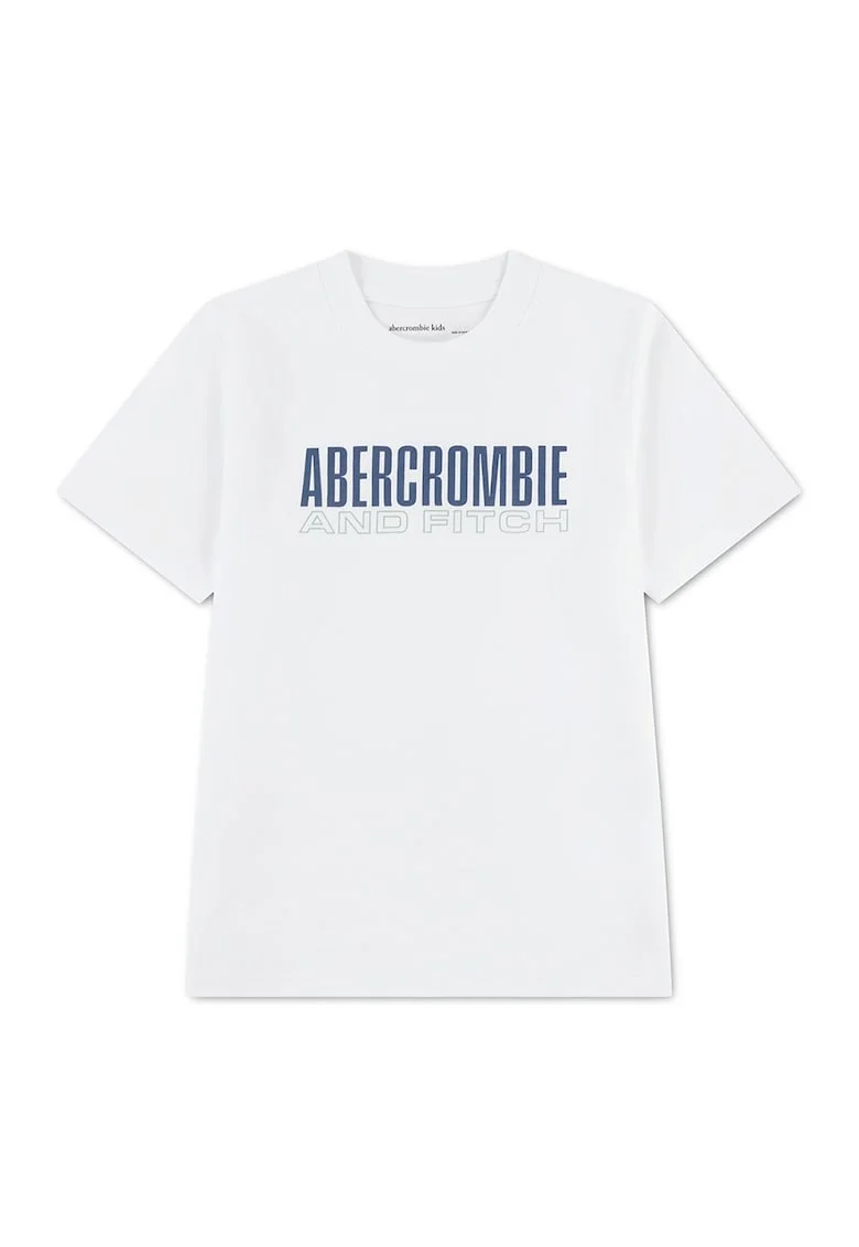Tricou cu imprimeu logo Brick Type, Gri deschis/Bleumarin