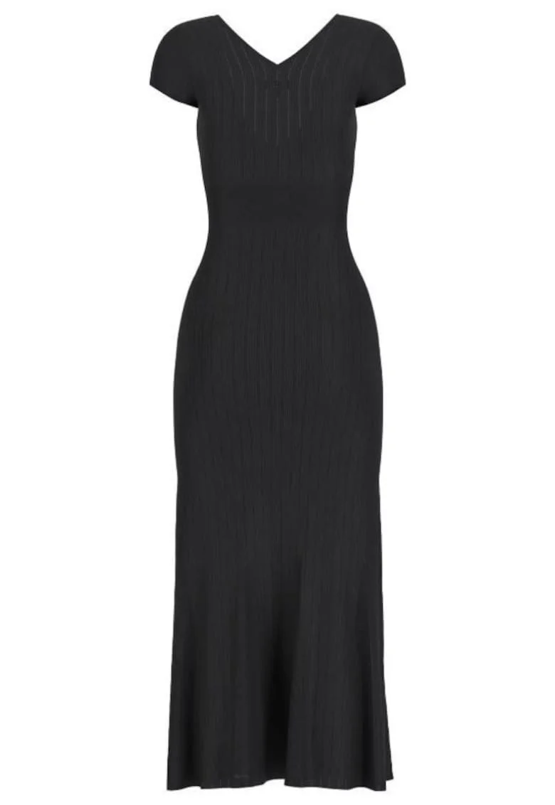 Rochie evazata maxi cu decolteu in V