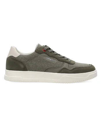 Pantofi sport din material textil cu insertii din piele naturala, Verde