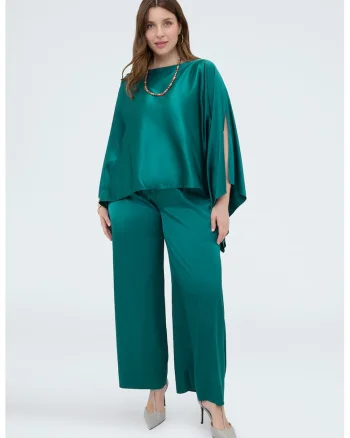 Bluza cu maneci cu slit, Verde persan