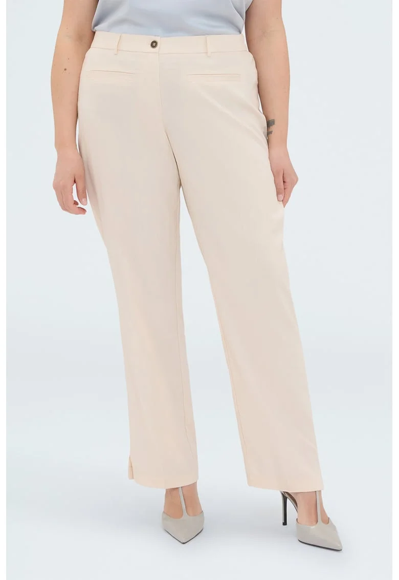 Pantaloni drepti cu buzunare, Bej deschis