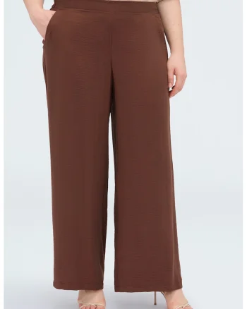 Pantaloni cu croiala ampla si buzunare, Maro