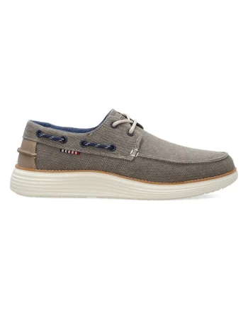Pantofi boat din panza cu aspect texturat