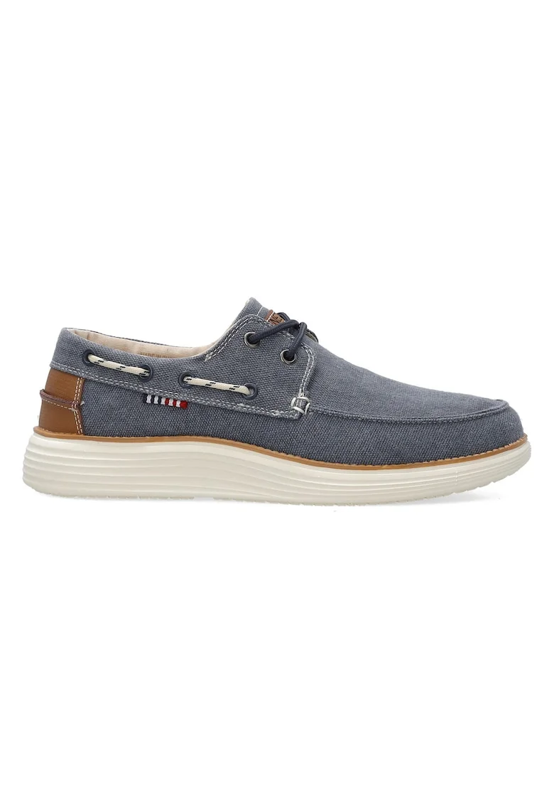 Pantofi boat cu aspect texturat, din panza