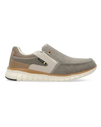 Pantofi loafer cu insertii elastice, din panza texturata
