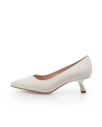 Pantofi de piele cu toc kitten  2601466, Bej