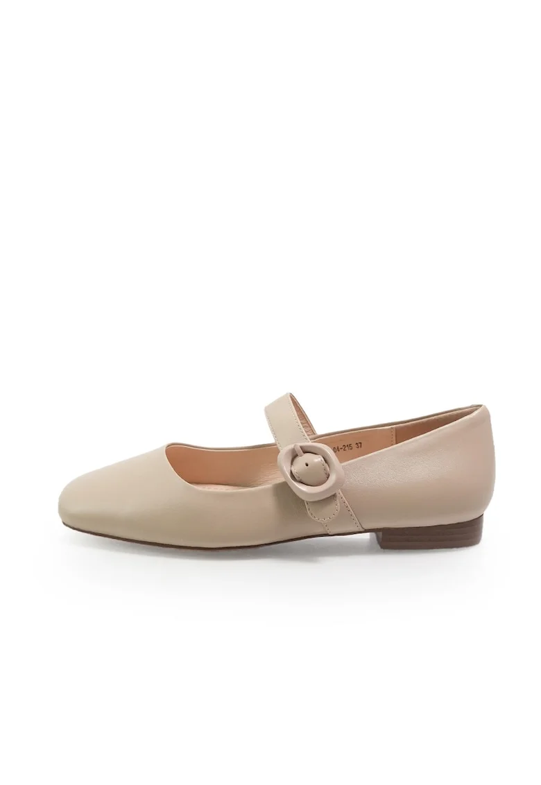 Balerini Mary-Jane din piele naturala  2604215, Bej