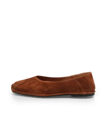 Balerini  2614001 din piele naturala intoarsa, Maro