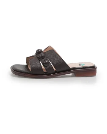 Papuci dama  2601407 din piele naturala, Maro
