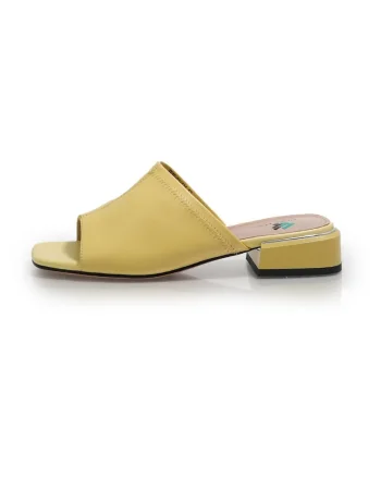 Papuci dama  2601415 din piele naturala, Galben