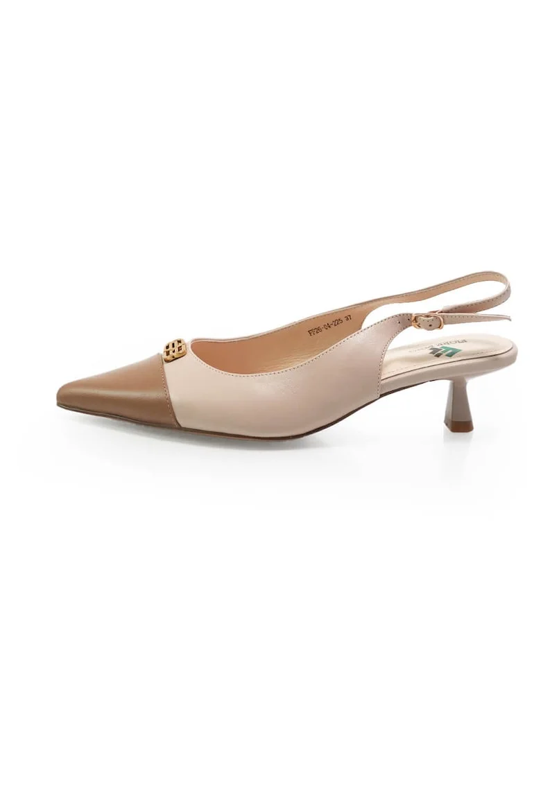 Pantofi Decupati  2604225 din piele naturala, Bej
