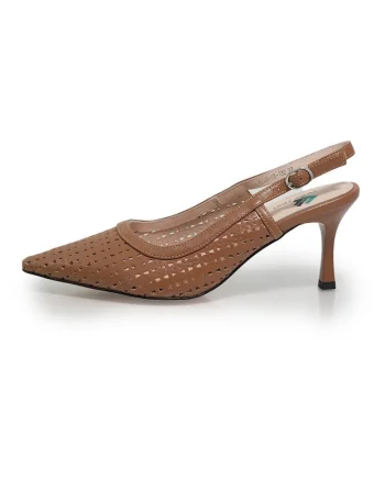 Pantofi Decupati  2603132 din piele naturala, Maro