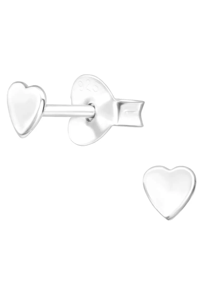 Cercei din Argint 925, Inimioare 3mm, tip surub, inchidere fluturas