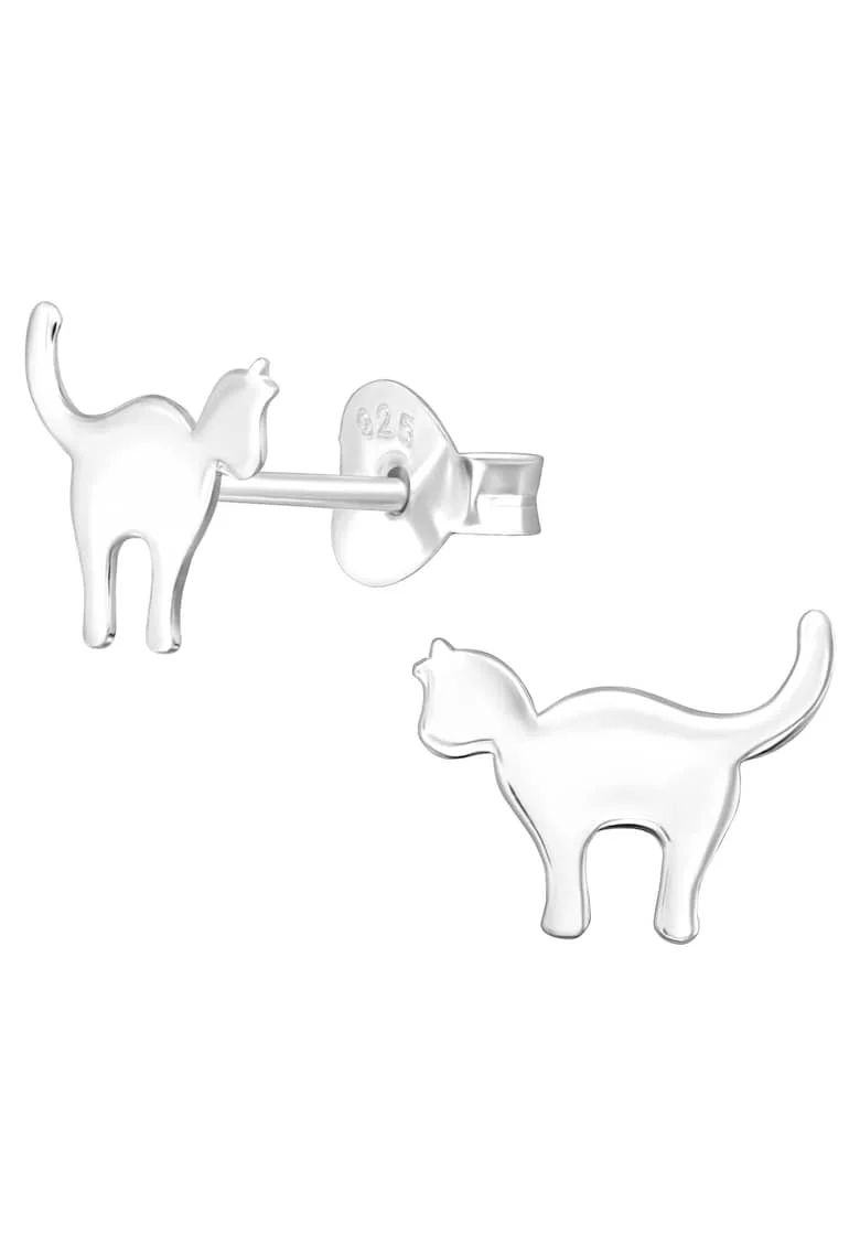 Cercei,  argint 925, pisicute, 9mm x 7mm, inchidere fluturas