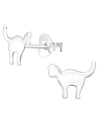 Cercei,  argint 925, pisicute, 9mm x 7mm, inchidere fluturas