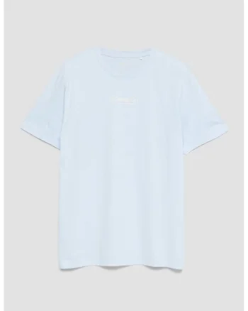 Tricou de bumbac cu logo discret, Albastru deschis