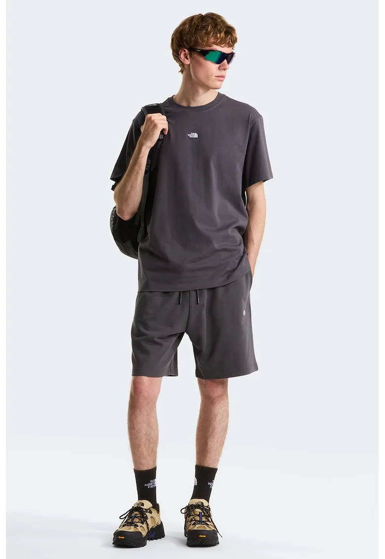 Pantaloni scurti lejeri din bumbac Essential, Alb/Gri inchis