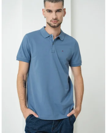 Tricou polo slim fit din bumbac, Albastru prafuit