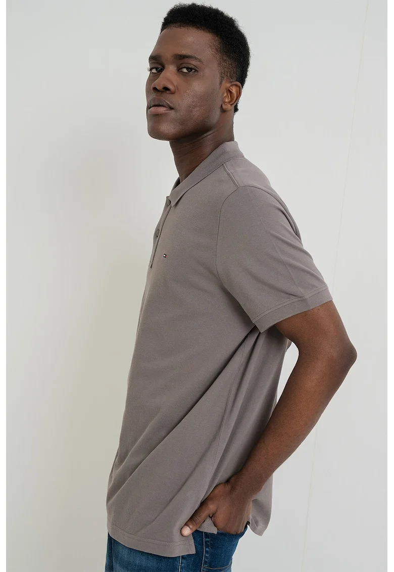 Tricou polo slim fit din bumbac, Verde feriga