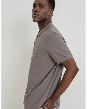 Tricou polo slim fit din bumbac, Verde feriga