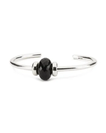 Bratara  Deschisa Simpla cu Onix Negru, din Argint 925