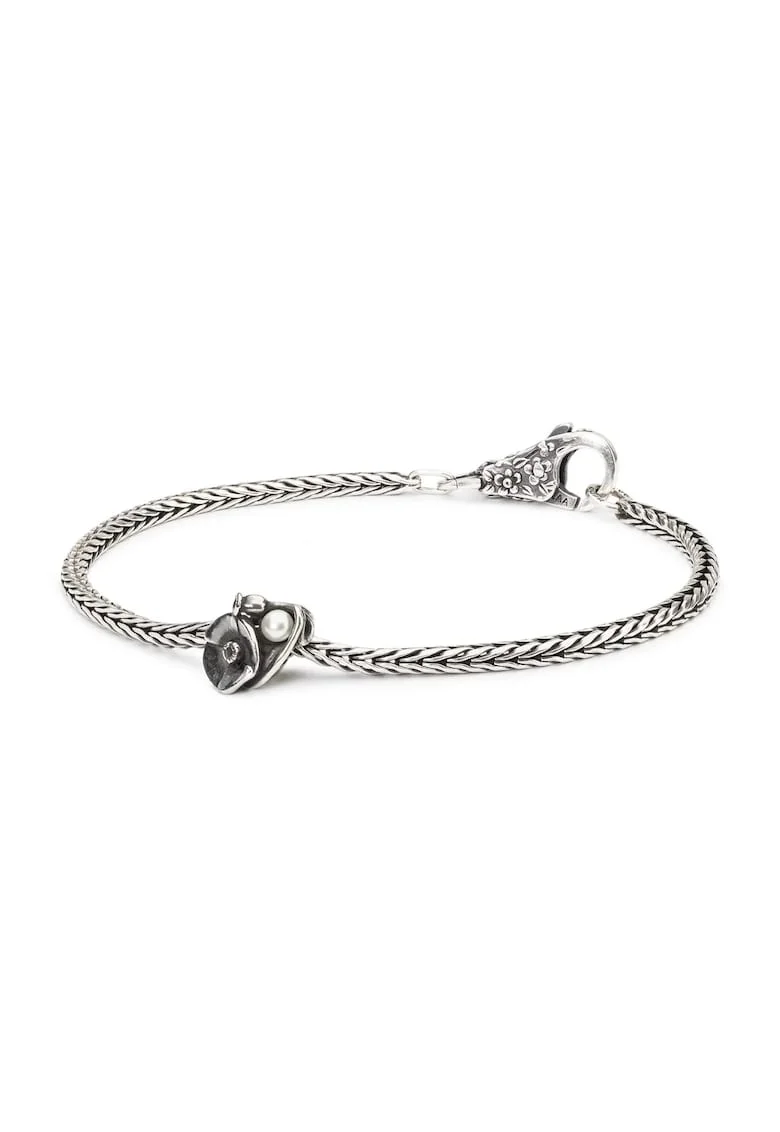 Bratara  Macul de August, din Argint 925 cu o mica Perla de Cultura, de Apa Dulce, 18 CM