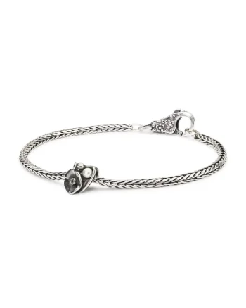 Bratara  Macul de August, din Argint 925 cu o mica Perla de Cultura, de Apa Dulce, 18 CM
