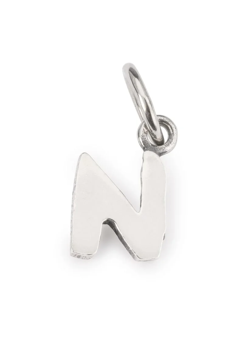 Talisman tip Pandantiv  Litera N, din Argint 925, Argintiu