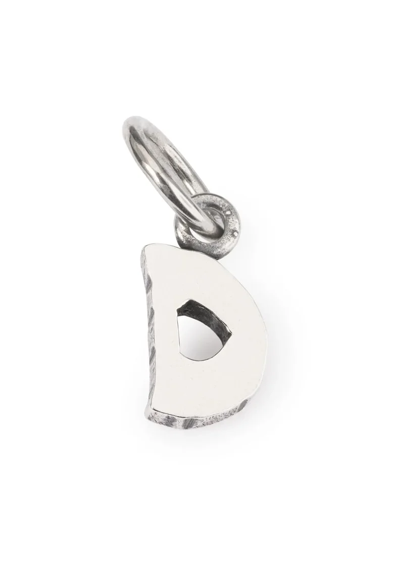 Talisman tip Pandantiv  Litera D, din Argint 925, Argintiu